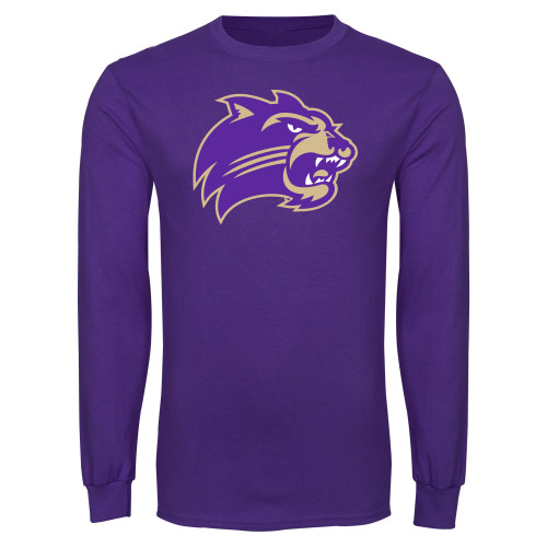  Purple Long Sleeve T Shirt - Catamount Head
