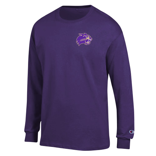  Champion Purple Long Sleeve T Shirt - Catamount Head