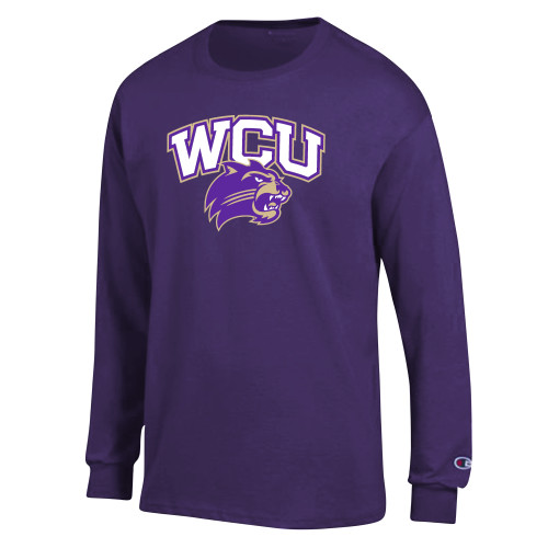  Champion Purple Long Sleeve T Shirt - Primary Athletic Mark