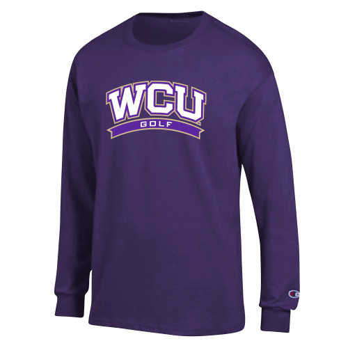  Champion Purple Long Sleeve T Shirt - WCU Golf