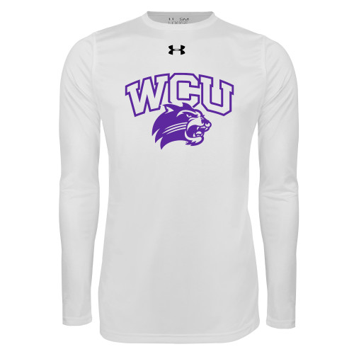  Under Armour White Long Sleeve Tech Tee - Primary Athletic Mark One Color