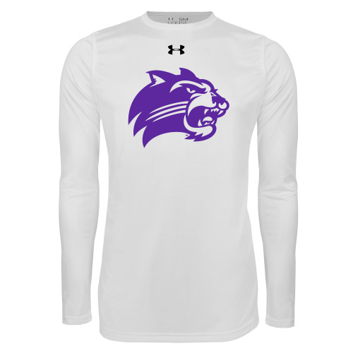  Under Armour White Long Sleeve Tech Tee - Catamount Head One Color