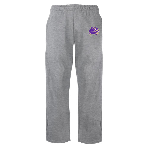  Grey Fleece Open Bottom Pant - Catamount Head