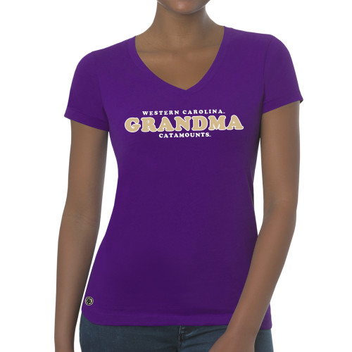  Fall Rush Ladies Purple V Neck Tee - WCU Grandma