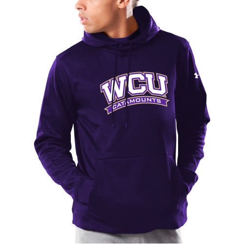  Under Armour Purple Armour Fleece Hoodie - Arched WCU Catamounts Mark