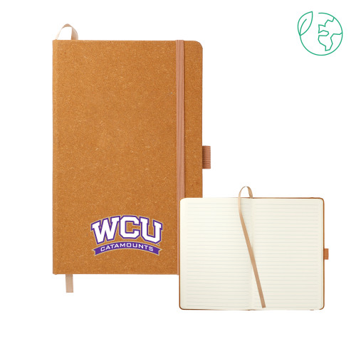  5.5 x 8.5 Natural FSC Mix Recycled Leather Bound Journal - Primary Athletic Mark