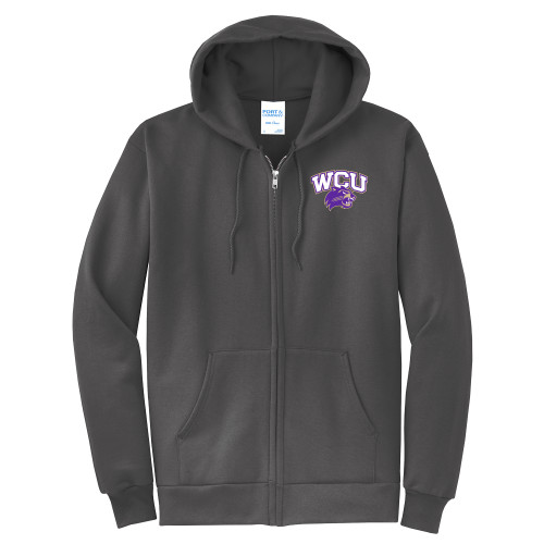  Extended Charcoal Fleece Full Zip Hoodie - Primary Athletic Mark