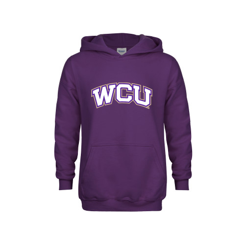  Youth Purple Fleece Hoodie - WCU Arched
