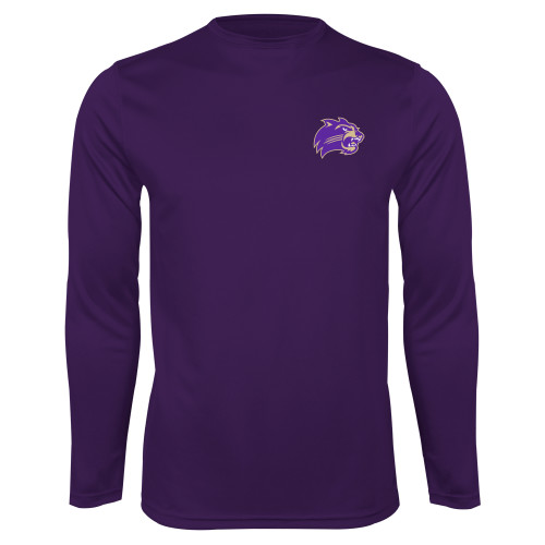  Purple Performance Long Sleeve Shirt - Catamount Head