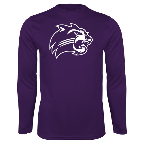  Purple Performance Long Sleeve Shirt - Catamount Head One Color