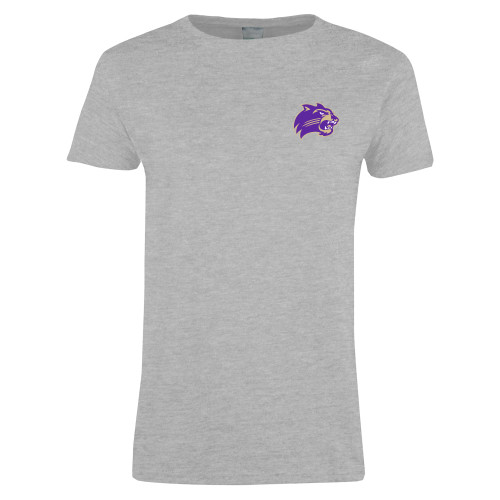  Womens Grey Short Sleeve Tee - Catamount Head