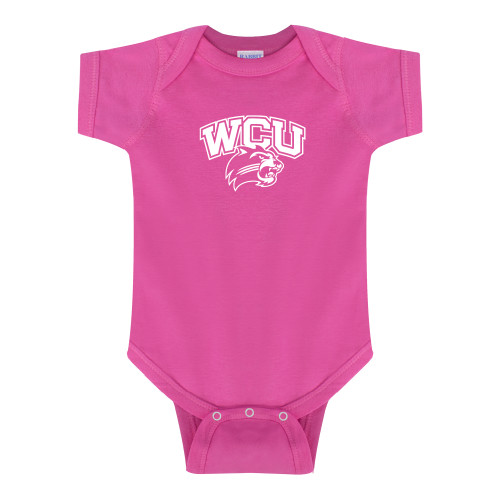  Fuchsia Infant Onesie - Primary Athletic Mark