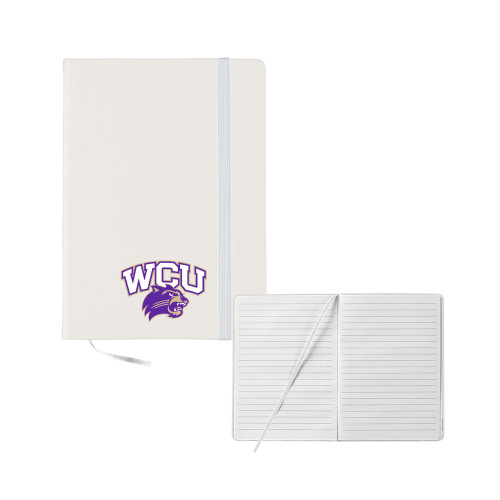  5x7 White Hard Cover Journal - Primary Athletic Mark