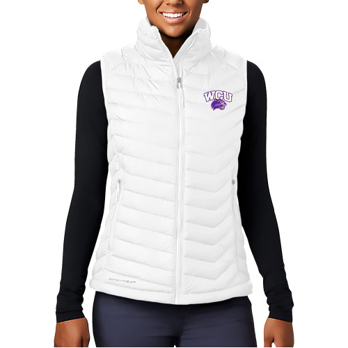  Columbia Womens White Powder Lite Vest - Primary Athletic Mark
