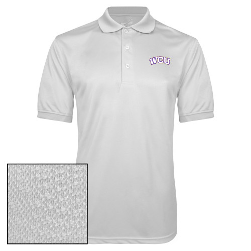  White Dry Mesh Polo - WCU Arched