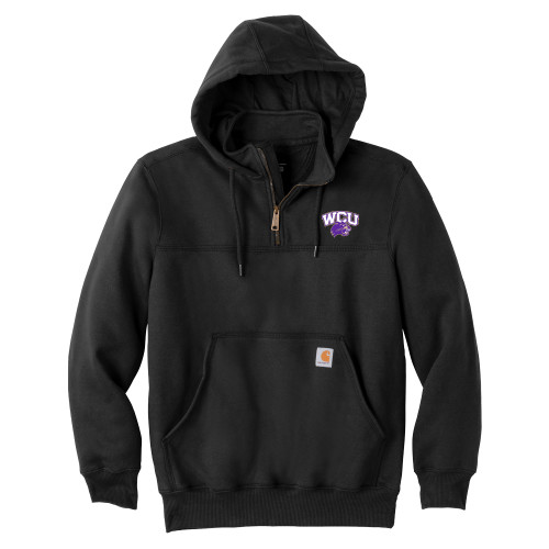  Carhartt Black Rain Defender Paxton Hooded Zip Sweatshirt - Primary Athletic Mark