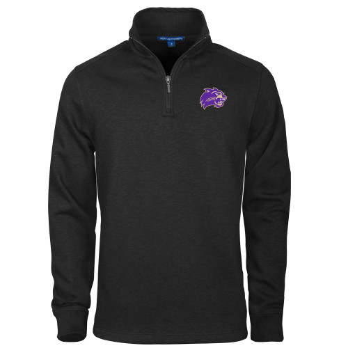 Western Carolina Black Slub Fleece 1/4 Zip Pullover