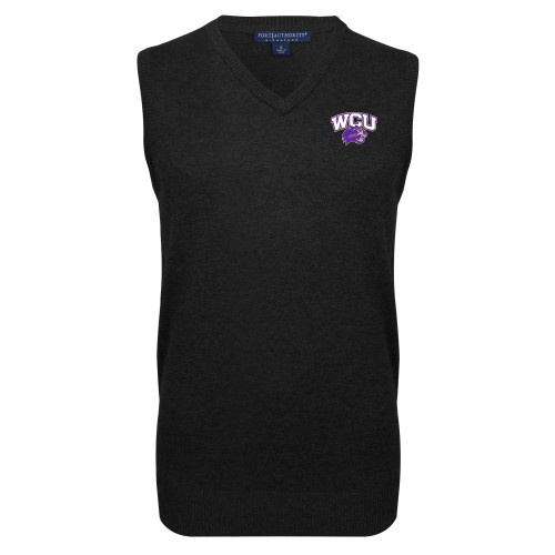  Black VNeck Sweater Vest - Primary Athletic Mark