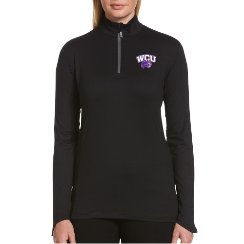  Callaway Womens Black 1/4 Zip Pullover - Primary Athletic Mark
