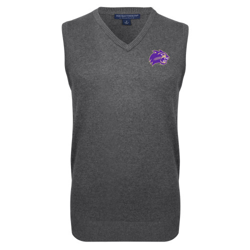  Charcoal VNeck Sweater Vest - Catamount Head