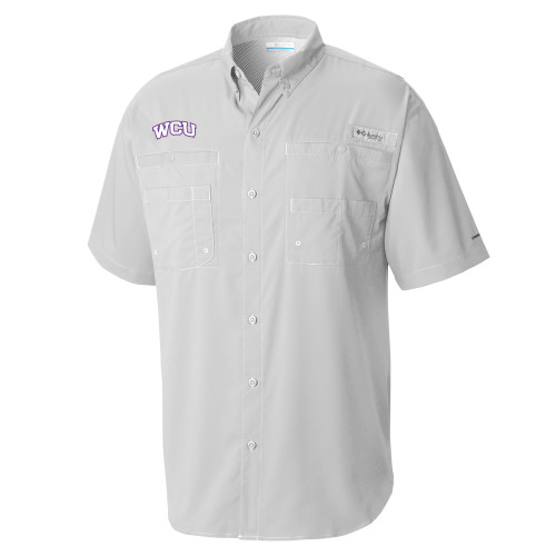 Columbia Cool Grey Tamiami Performance Short Sleeve Shirt - WCU Arched