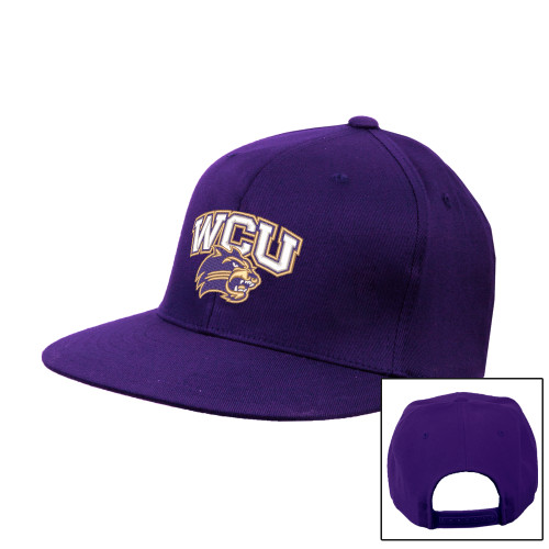  Purple Twill Flat Bill Snapback Hat - Primary Athletic Mark