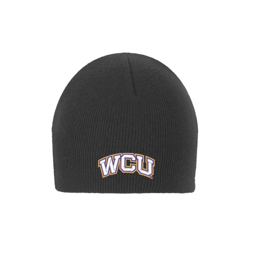  Charcoal Knit Beanie - WCU Arched