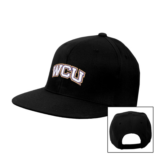  Black Flat Bill Snapback Hat - WCU Arched