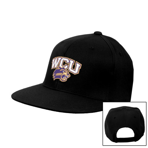  Black Flat Bill Snapback Hat - Primary Athletic Mark