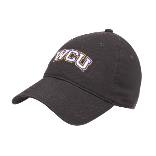  Charcoal Unstructured Adjustable Low Profile Hat - WCU Arched