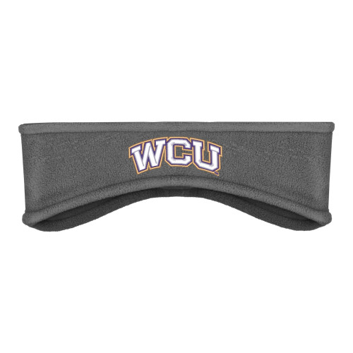  Charcoal Stretch Fleece Headband - WCU Arched