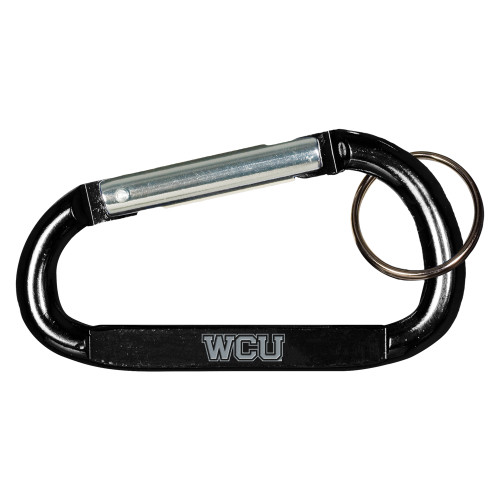  Black Carabiner with Split Ring - WCU Engraved