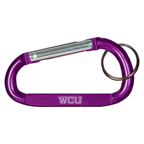  Purple Carabiner with Split Ring - WCU Engraved