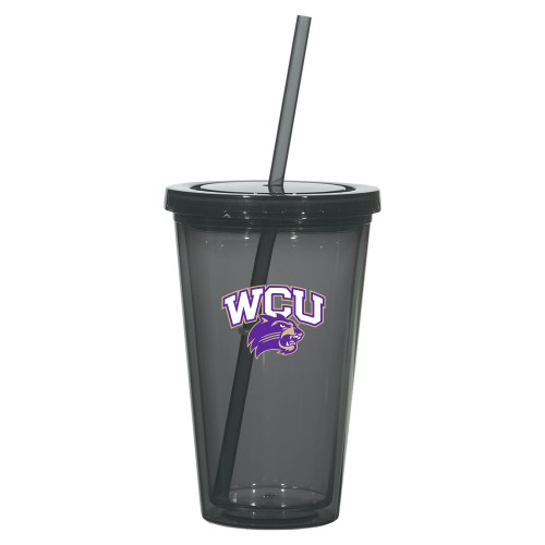  Madison Double Wall Charcoal Tumbler w/Straw 16oz - Primary Athletic Mark