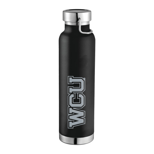  Thor Copper Vacuum Insulated Black Bottle 22oz - WCU Engraved