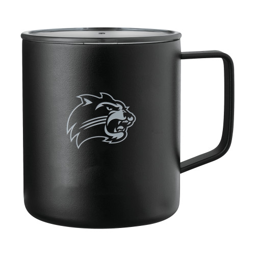  Rover Camp Vacuum Insulated Black Mug 14oz - Catamount Head Engraved