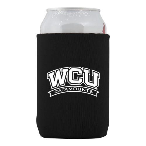  Neoprene Black Can Holder - Arched WCU Catamounts Mark