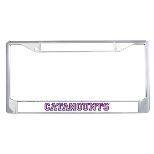  Metal License Plate Frame in Chrome - Catamounts