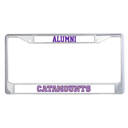  Alumni Metal License Plate Frame in Chrome - Catamounts