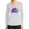 Thumbnail image for  Womens White Performance Long Sleeve V Neck Shirt