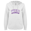 Thumbnail image for  ENZA Womens White V Notch Raw Edge Fleece Hoodie