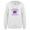 Thumbnail image for  ENZA Womens White V Notch Raw Edge Fleece Hoodie