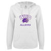 Thumbnail image for  ENZA Womens White V Notch Raw Edge Fleece Hoodie