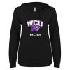 Thumbnail image for  ENZA Womens Black V Notch Raw Edge Fleece Hoodie