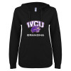 Thumbnail image for  ENZA Womens Black V Notch Raw Edge Fleece Hoodie