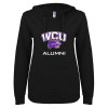 Thumbnail image for  ENZA Womens Black V Notch Raw Edge Fleece Hoodie