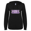Thumbnail image for  ENZA Womens Black V Notch Raw Edge Fleece Hoodie