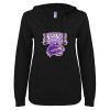Thumbnail image for  ENZA Womens Black V Notch Raw Edge Fleece Hoodie