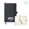 Thumbnail image for  5.5 x 8.5 Black FSC Mix Recycled Leather Bound Journal