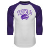 Thumbnail image for  White/Purple Raglan Baseball T Shirt